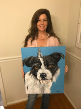 Load image into Gallery viewer, Custom Hand Painted Pet Portraits -Dog or Cat Painting on Canvas - REALISTIC STYLE
