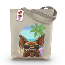 Load image into Gallery viewer, Beach Tote Bag, &#39;Elmer&#39;, Summer Pig Tote Bag
