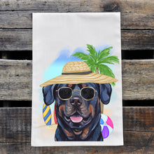 Load image into Gallery viewer, Beach Towel &#39;Rottweiler&#39;, Summer Dog Kitchen Decor
