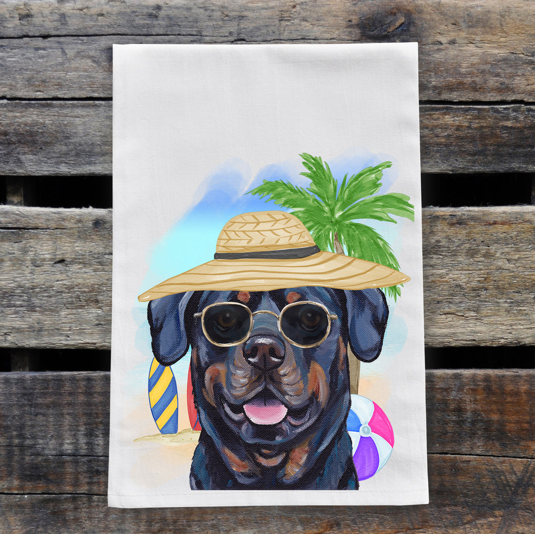 Beach Towel 'Rottweiler', Summer Dog Kitchen Decor