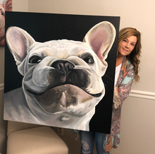 Load image into Gallery viewer, Custom Hand Painted Pet Portraits -Dog or Cat Painting on Canvas - REALISTIC STYLE
