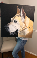 Load image into Gallery viewer, Custom Hand Painted Pet Portraits -Dog or Cat Painting on Canvas - REALISTIC STYLE
