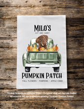 Load image into Gallery viewer, Fall Personalized Dog Breed or Cat Tea Towel - Customized Dog Kitchen Towel
