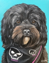 Load image into Gallery viewer, Custom Hand Painted Pet Portraits -Dog or Cat Painting on Canvas - REALISTIC STYLE
