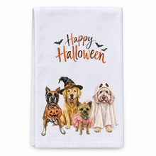 Load image into Gallery viewer, Halloween Dogs Tea Towel, Cute Halloween Dogs Kitchen Towel

