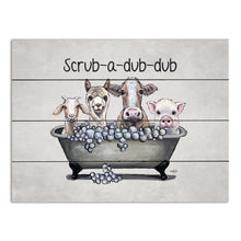 Load image into Gallery viewer, Pallet Wood Chicken Sign &#39;Chicken Tub - Squeaky Beaks&#39;, Farmhouse Chicken Decor, Wood Bathroom Art
