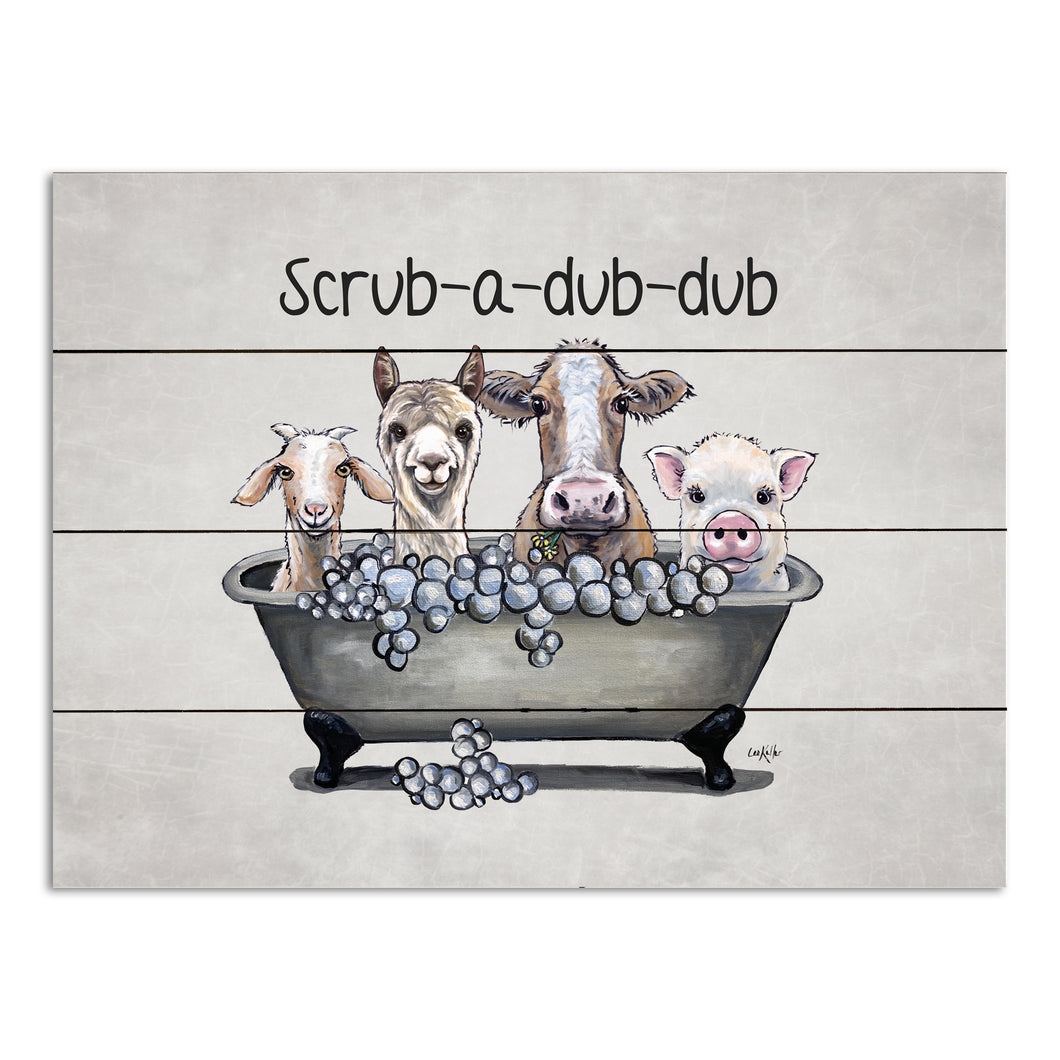 Pallet Wood Chicken Sign 'Chicken Tub - Squeaky Beaks', Farmhouse Chicken Decor, Wood Bathroom Art