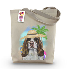 Load image into Gallery viewer, Beach Tote Bag, &#39;Springer Spaniel&#39;, Summer Dog Tote Bag
