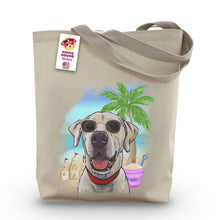 Load image into Gallery viewer, Beach Tote Bag, &#39;Yellow Lab&#39;, Summer Dog Tote Bag
