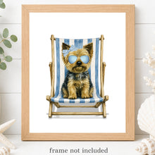 Load image into Gallery viewer, Yorkshire Terrier Art Print - Beach Dog Art Print
