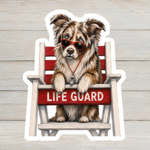 Load image into Gallery viewer, Australian Shepherd Vinyl Sticker - 4" Coastal Dog Stickers
