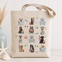 Load image into Gallery viewer, Coastal Dogs Tote Bag, Beach Totes - Surf Board/Baskets
