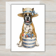 Load image into Gallery viewer, Coastal Boxer Greeting Card - Beach Dog Greeting Cards

