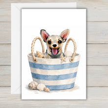 Load image into Gallery viewer, Coastal Chihuahua Greeting Card - Beach Dog Greeting Cards
