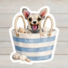 Load image into Gallery viewer, Chihuahua Vinyl Sticker - 4" Coastal Dog Stickers
