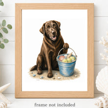 Load image into Gallery viewer, Chocolate Lab Art Print - Beach Dog Art Print
