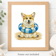 Load image into Gallery viewer, Welsh Corgi Art Print - Beach Dog Art Print
