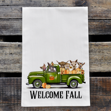 Load image into Gallery viewer, Farm Animal Fall Towel, &#39;Green Farm Truck&#39;
