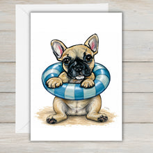 Load image into Gallery viewer, Coastal French Bulldog Greeting Card - Beach Dog Greeting Cards
