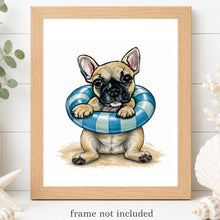 Load image into Gallery viewer, Frenchie Art Print - Beach Dog Art Print
