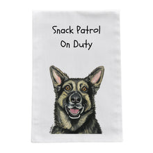 Load image into Gallery viewer, German Shepherd Kitchen Towel, Tea Towel,  "Snack Patrol" 
