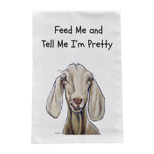 Load image into Gallery viewer, Funny Goat Kitchen Towel, Tea Towel "Tell Me I'm Pretty"
