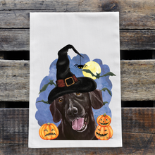 Load image into Gallery viewer, Dog Tea Towel &#39;Black Lab&#39;, Halloween Decor
