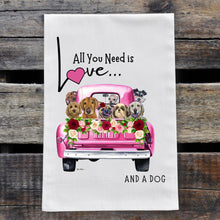 Load image into Gallery viewer, All You Need Is Dogs Love Towel, &#39;Pink Farm Truck&#39;
