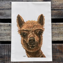 Load image into Gallery viewer, Alpaca Towel &#39;Fudge&#39;, Neutral Farmhouse Kitchen Decor
