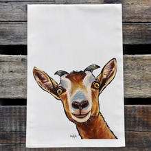 Load image into Gallery viewer, Goat Towel &#39;Dub&#39;, Neutral Farmhouse Kitchen Decor
