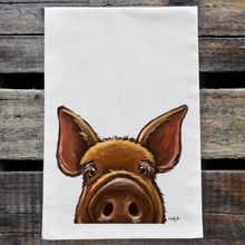 Load image into Gallery viewer, Pig Towel &#39;Elmer&#39;, Neutral Farmhouse Kitchen Decor

