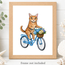 Load image into Gallery viewer, Orange Tabby Cat Art Print - Beach Cat Art Print
