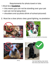 Load image into Gallery viewer, Personalized Pet Photo Tea Towel - Customized Pet Photo Kitchen Towel
