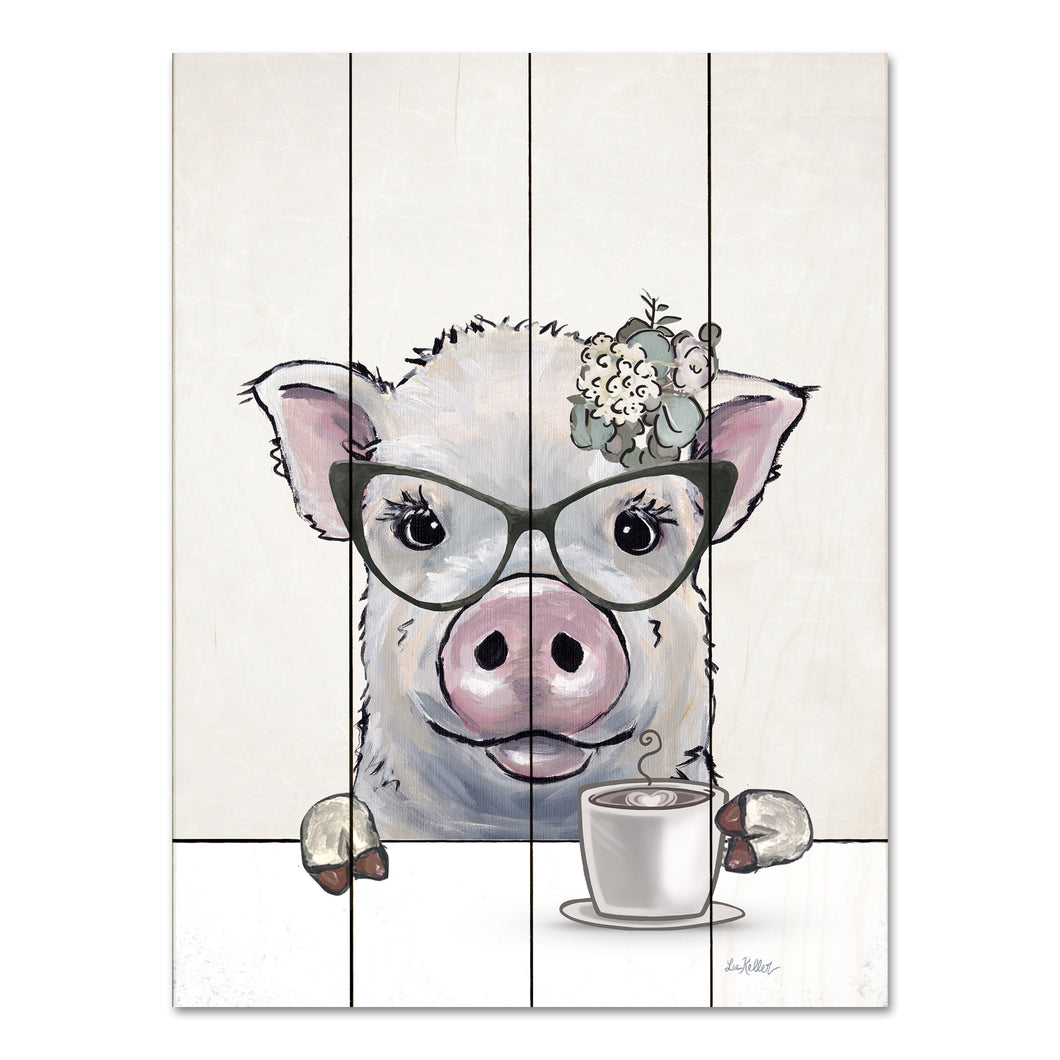 Pallet Wood Pig with Coffee Sign Farmhouse Pig  Decor, Pit Kitchen Decor