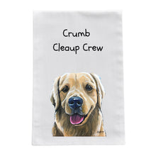 Load image into Gallery viewer, Golden Retriever Kitchen Towel, Tea Towel,  "Crumb Clean Up Crew"

