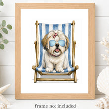 Load image into Gallery viewer, ShihTzu Art Print - Beach Dog Art Print

