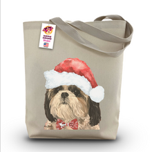 Load image into Gallery viewer, Dog Christmas Tote Bag, &#39;Shihtzu&#39;
