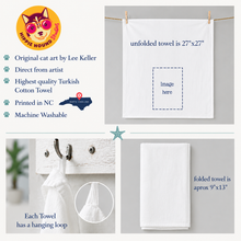 Load image into Gallery viewer, Coastal French Bulldog Tea Towel - Frenchie Kitchen Towel Option to Personalize
