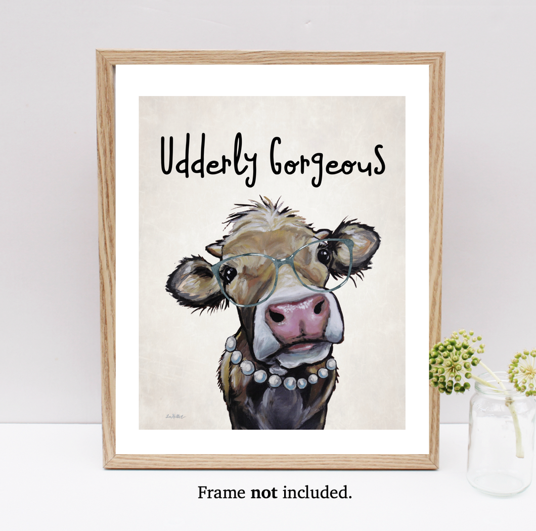 Cow Art, 'Udderly Gorgeous' Cow Print