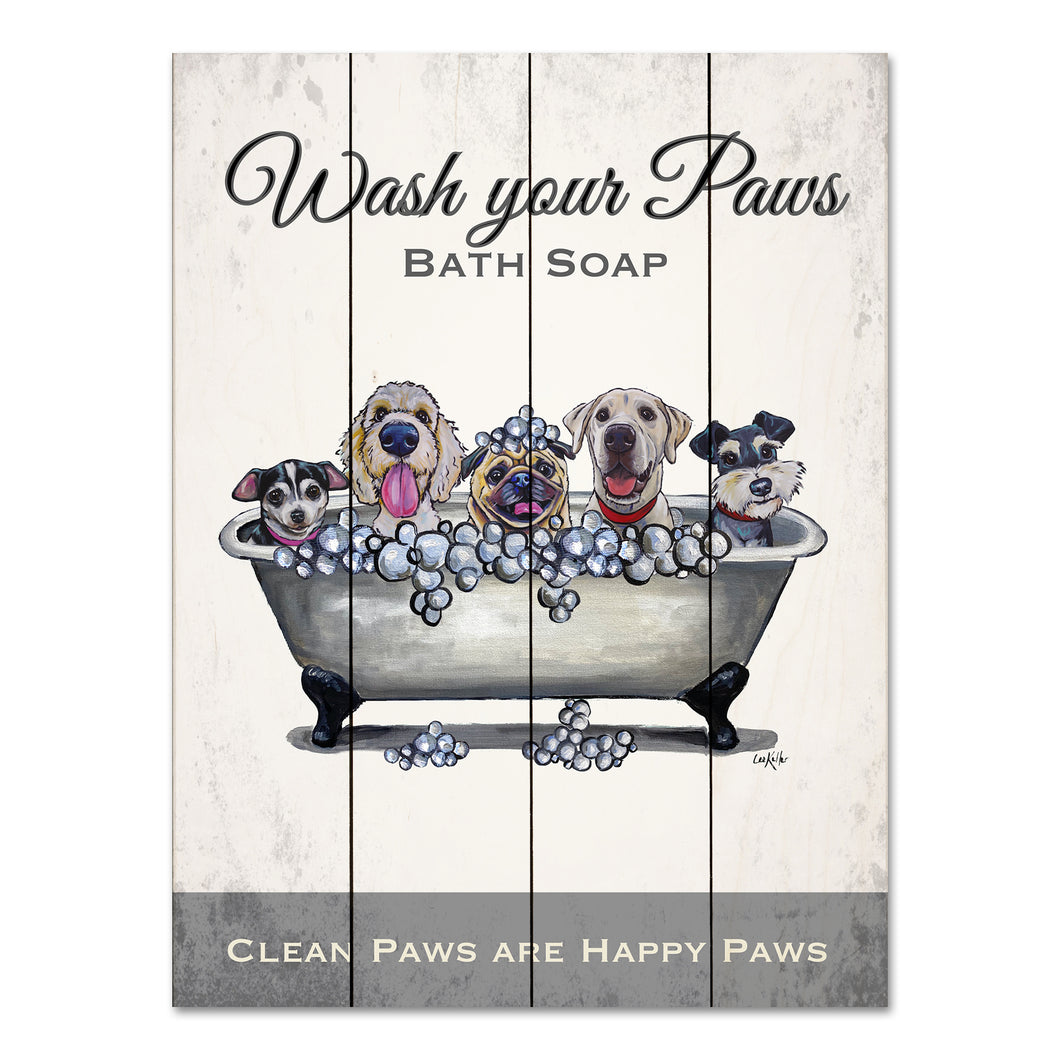 Pallet Wood Dog Sign 'Dog Tub - Wash Your Paws', Farmhouse Dog Decor, Wood Bathroom Art