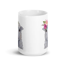 Load image into Gallery viewer, Sheep Mug &#39;Stella&#39;, Sheep Coffee Mug, 15oz Bright Blooms Sheep Mug
