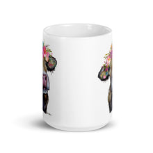 Load image into Gallery viewer, Cow Mug &#39;Hazel&#39;, Cow Coffee Mug, 15oz Bright Blooms Cow Mug
