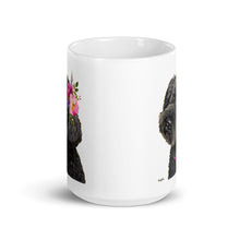 Load image into Gallery viewer, Yorkie Poo Mug, Dog Coffee Mug, 15oz Bright Blooms Yorkie Poo Dog Mug
