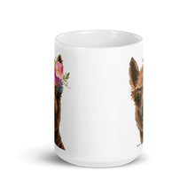 Load image into Gallery viewer, Alpaca Mug &#39;Fudge&#39;, Alpaca Coffee Mug, 15oz Bright Blooms Alpaca Mug
