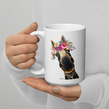 Load image into Gallery viewer, Donkey Mug &#39;Snickers&#39;, Donkey Coffee Mug, 15oz Bright Blooms Donkey Mug
