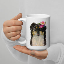 Load image into Gallery viewer, Border Collie Mug, Dog Coffee Mug, 15oz Bright Blooms Border Collie Dog Mug
