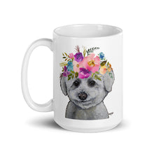 Load image into Gallery viewer, Bichon Mug, Dog Coffee Mug, 15oz Bright Blooms Bichon Dog Mug
