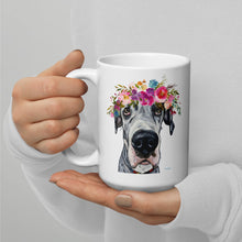 Load image into Gallery viewer, Great Dane Mug, Dog Coffee Mug, 15oz Bright Blooms Great Dane Dog Mug
