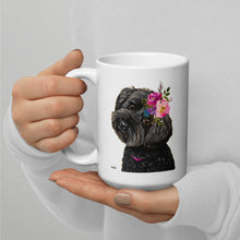 Load image into Gallery viewer, Yorkie Poo Mug, Dog Coffee Mug, 15oz Bright Blooms Yorkie Poo Dog Mug
