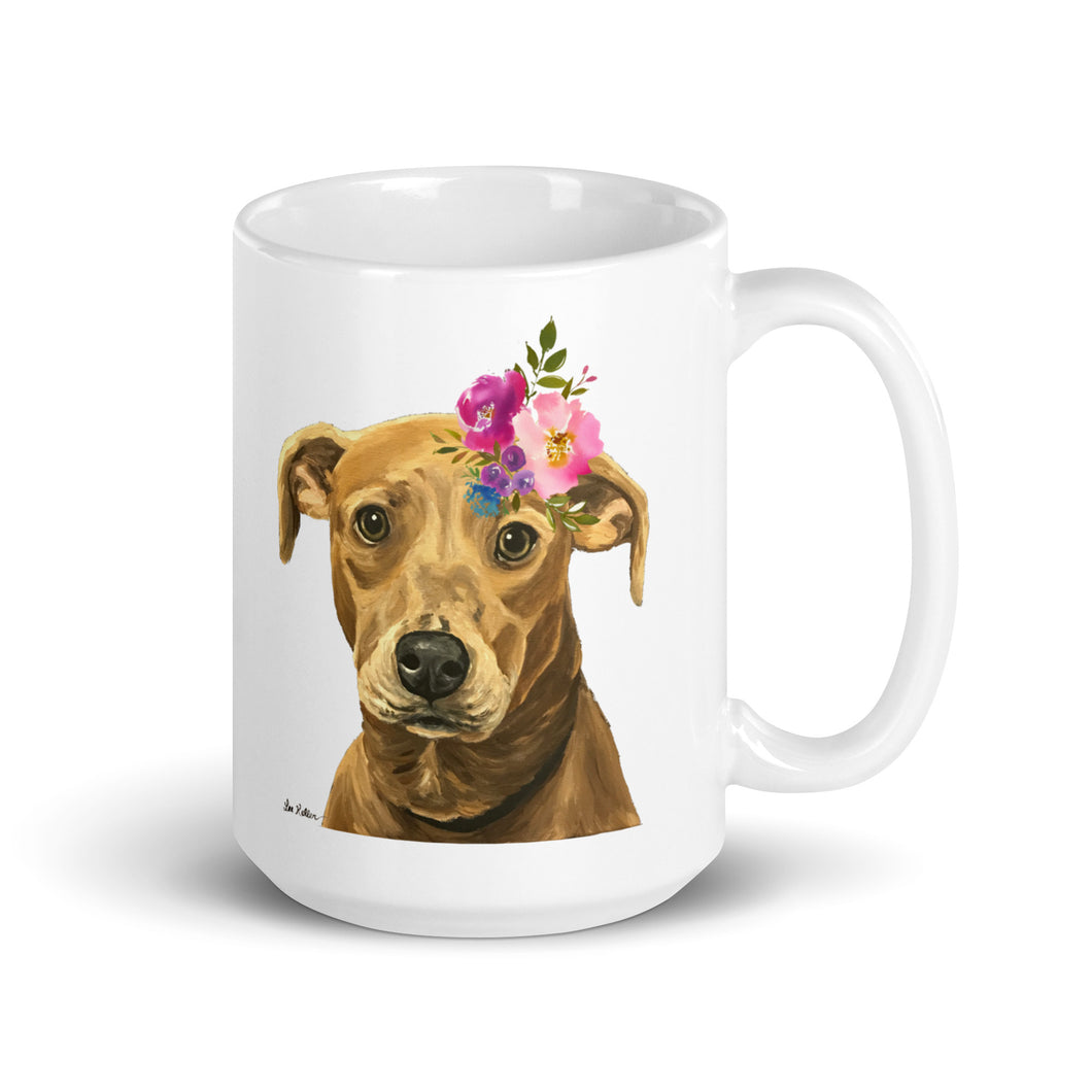 Pitt Bull Mug, Dog Coffee Mug, 15oz Bright Blooms Pitt Bull Dog Mug